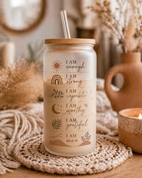 Boho Affirmation Frosted Glass Tumbler – Positive Energy Collection