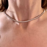 Image 4 of 16" Moissanite Tennis Necklace | 9ctw 925 Sterling Silver