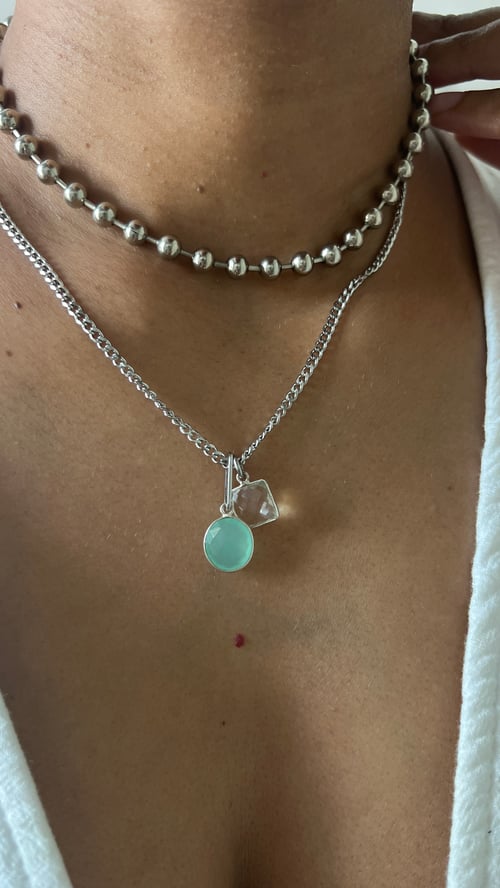 Image of GEM DRAM • Silver Crystal Charm Necklace