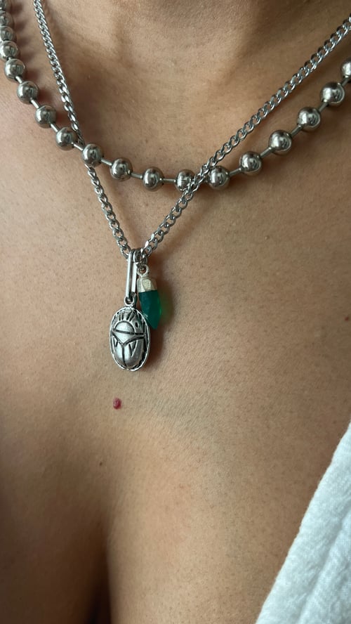 Image of GEM DRAM • Silver Crystal Charm Necklace