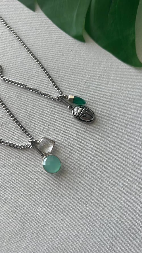 Image of GEM DRAM • Silver Crystal Charm Necklace