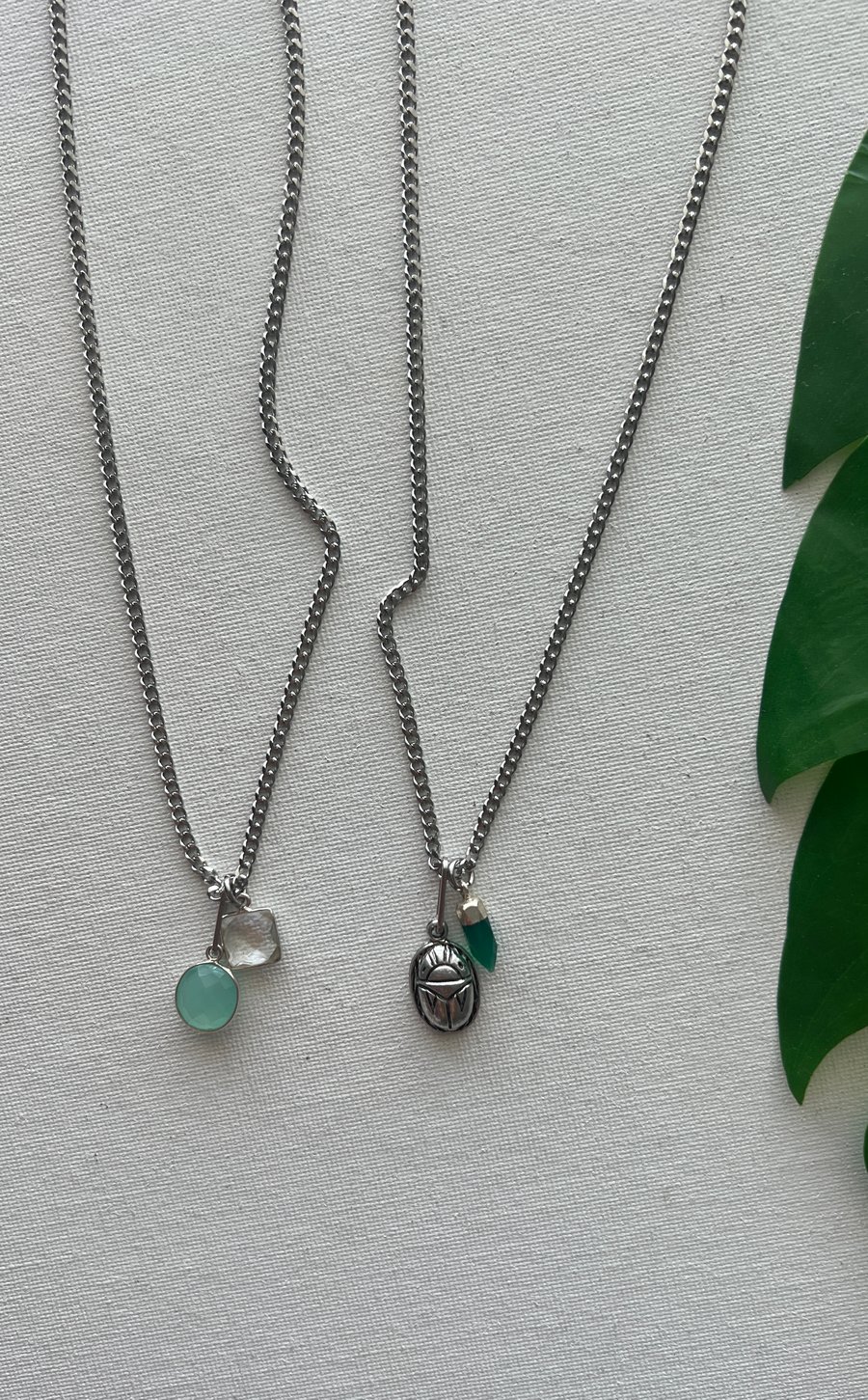 Image of GEM DRAM • Silver Crystal Charm Necklace