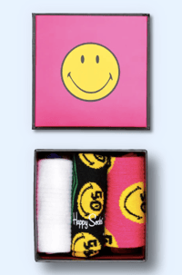 Image 2 of Packs Calcetines Happy Socks X Smiley 50 Annyversary Gift Set en liquidación.