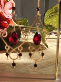 Image 5 of Red Garnet Handmade Dangle Earrings