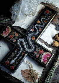 Image 3 of Snake Skeleton and Floral Wall Cross 