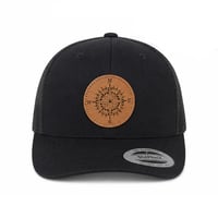 Image 2 of Compass Leather Patch Trucker Cap