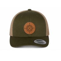 Image 3 of Compass Leather Patch Trucker Cap