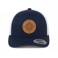 Image 4 of Compass Leather Patch Trucker Cap