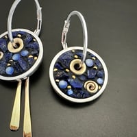 Image 3 of Lapis Coin Earrings
