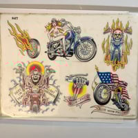 Image 1 of 1990’s Official tattoo brand production biker sheet 