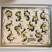 Image 1 of 1998 Greg Irons Zodiac sheet on board 