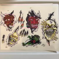 Image 1 of 1989 Ken Cameron production demon/skull tear sheet 