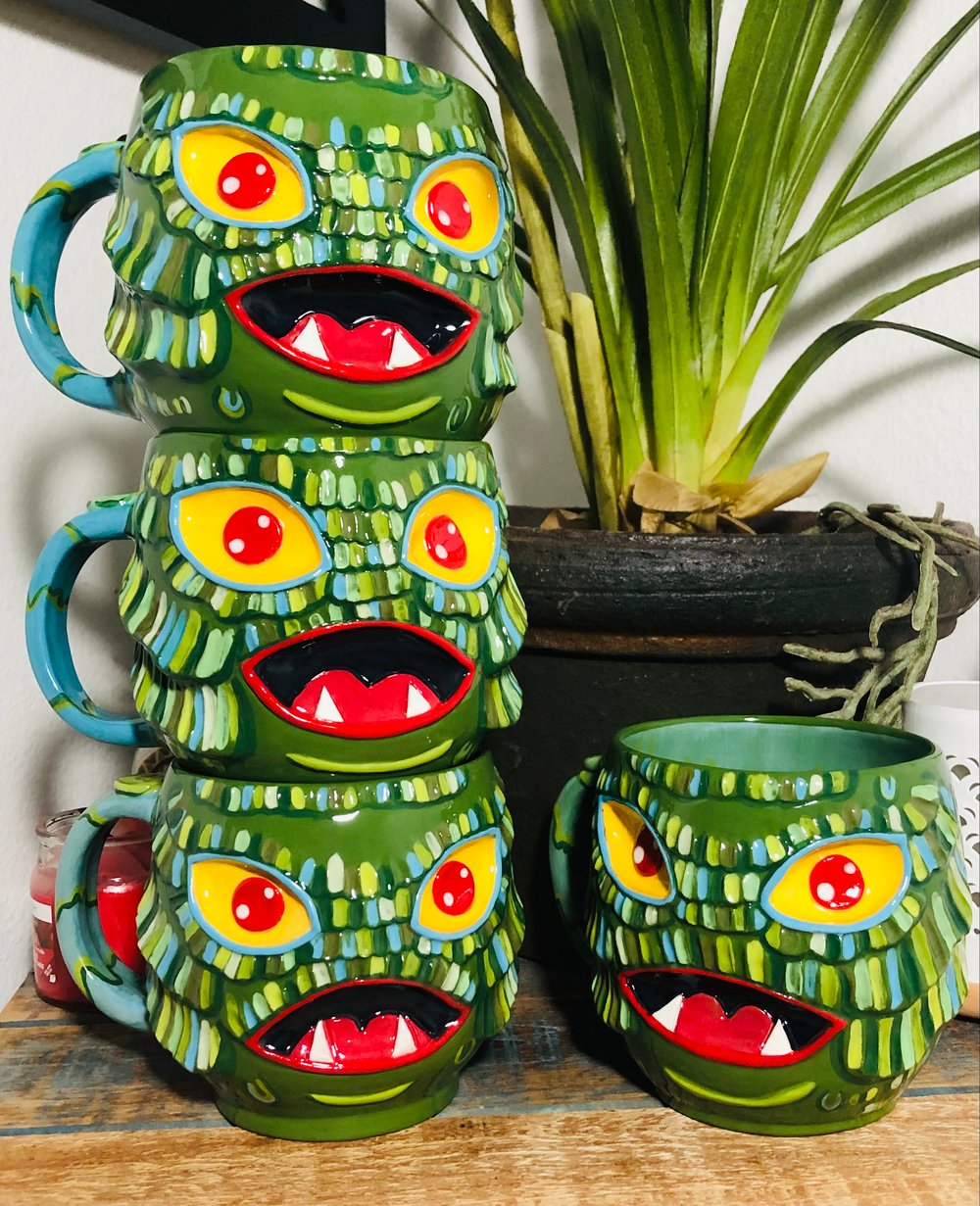 Image of 4 Custom order Creature mugs