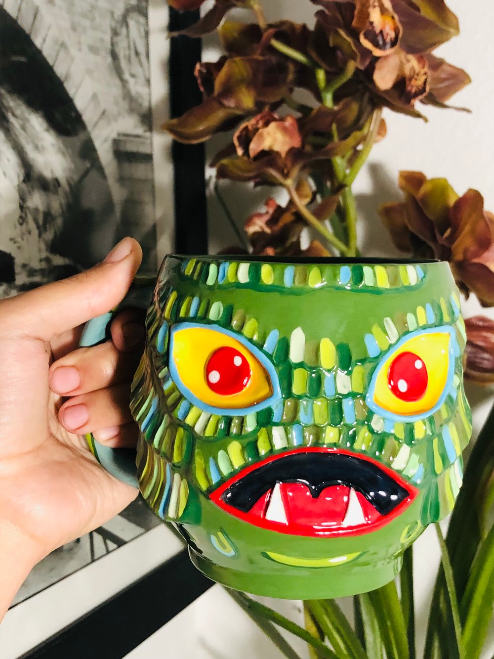 Image of 4 Custom order Creature mugs