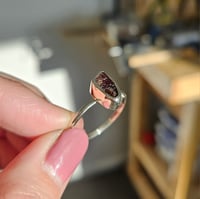 Image 6 of Deep Red Garnet Ring - Size T 1/2