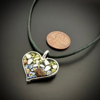 Image 2 of Trillium and Violets Pendant on Leather