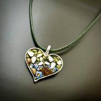 Image 1 of Trillium and Violets Pendant on Leather