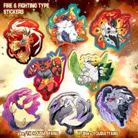 Image 1 of [Pokémon] Fire & Fighting Type Stickers