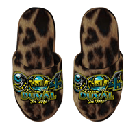 904 Leopard Women Plush Slippers