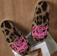 Leopard Pink Print Women Plush Slippers