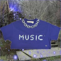 Image 1 of Timelord SFX ⛓️ MUSIC⛓️ Abc crop top blue Sz Large