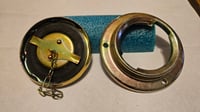 Image 3 of 70-71 240z Fuel cap/base/chain - Re-plated - 2