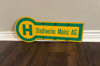 Image 1 of Vintage (ca. 1970s/80s) German (Aluminum) City Bus Stop Sign - Double-Sided