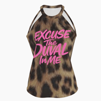 Image 3 of Leopard White Halter Top