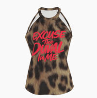 Image 2 of Leopard White Halter Top