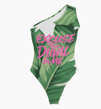 Banana Leaf One-Shoulder Swimsuit