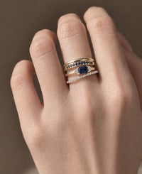 Image 3 of Blue Sapphire Crescent Ring