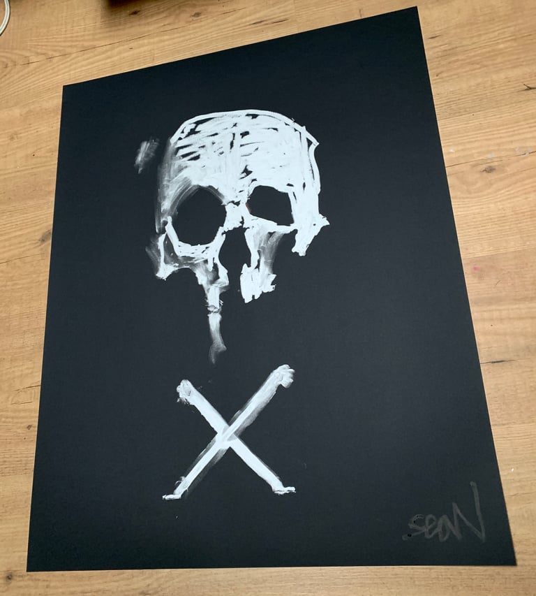 BLk flagged (original painting) 22X28