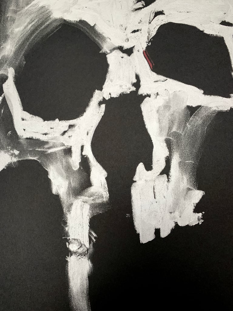 BLk flagged (original painting) 22X28 Image 2