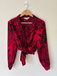 Image 1 of Vintage Alia Red And Black Floral Shirt 