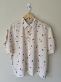 Image 4 of Two Hearts Label Dreamy Floral Short Sleeve Cotton Linen Shirt