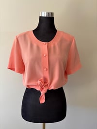 Image 2 of Vintage Apricot Short Sleeve Round Neck Blouse 
