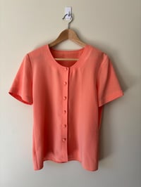Image 3 of Vintage Apricot Short Sleeve Round Neck Blouse 