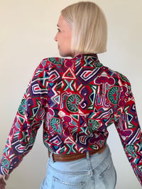 Image 3 of Vintage Ruffle Neck Blouse| Standout Unique Print