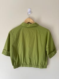 Image 3 of Vintage Care Mind Short Sleeve Apple Green Cropped Shirt 