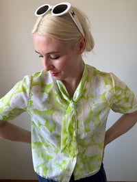 Image 4 of Vintage 1950s TETREX Short Sleeve Tie Front Shirt