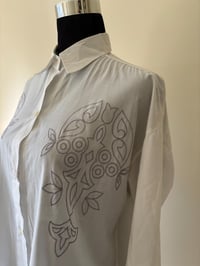 Image 5 of Vintage White Cotton Blouse With Unique Detailed Front Design