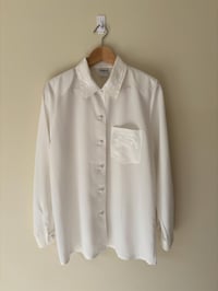Image 2 of Vintage White Fossey Elegant Embroidered Blouse 