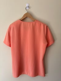 Image 5 of Vintage Apricot Short Sleeve Round Neck Blouse 