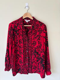 Image 4 of Vintage Alia Red And Black Floral Shirt 