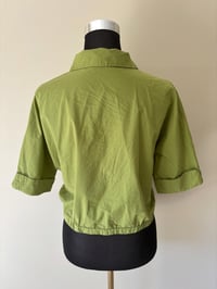 Image 5 of Vintage Care Mind Short Sleeve Apple Green Cropped Shirt 