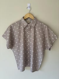 Image 4 of Two Hearts Label Polka Dot Short Sleeve Cotton Linen Summer Shirt 