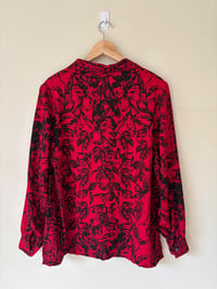 Image 5 of Vintage Alia Red And Black Floral Shirt 