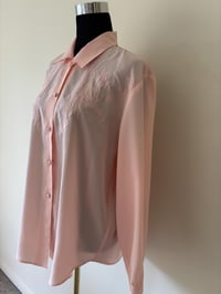 Image 5 of VintageEmbridered Elegant Peach Long Sleeve Blouse
