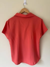 Image 5 of Vintage Short Sleeve Huayi 70s Burnt Orange Blouse 
