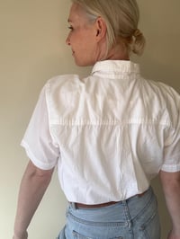 Image 4 of Vintage Embroidered White Cotton Short Sleeve Summer Shirt